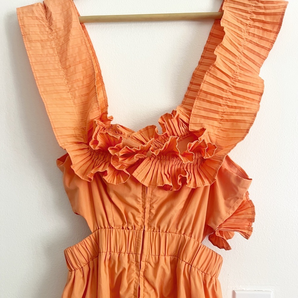 Sovere Rapture Maxi Dress Off the Shoulder Ruffle Orange - Picture 10 of 16